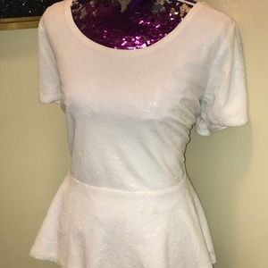 White Mini Sequined Top